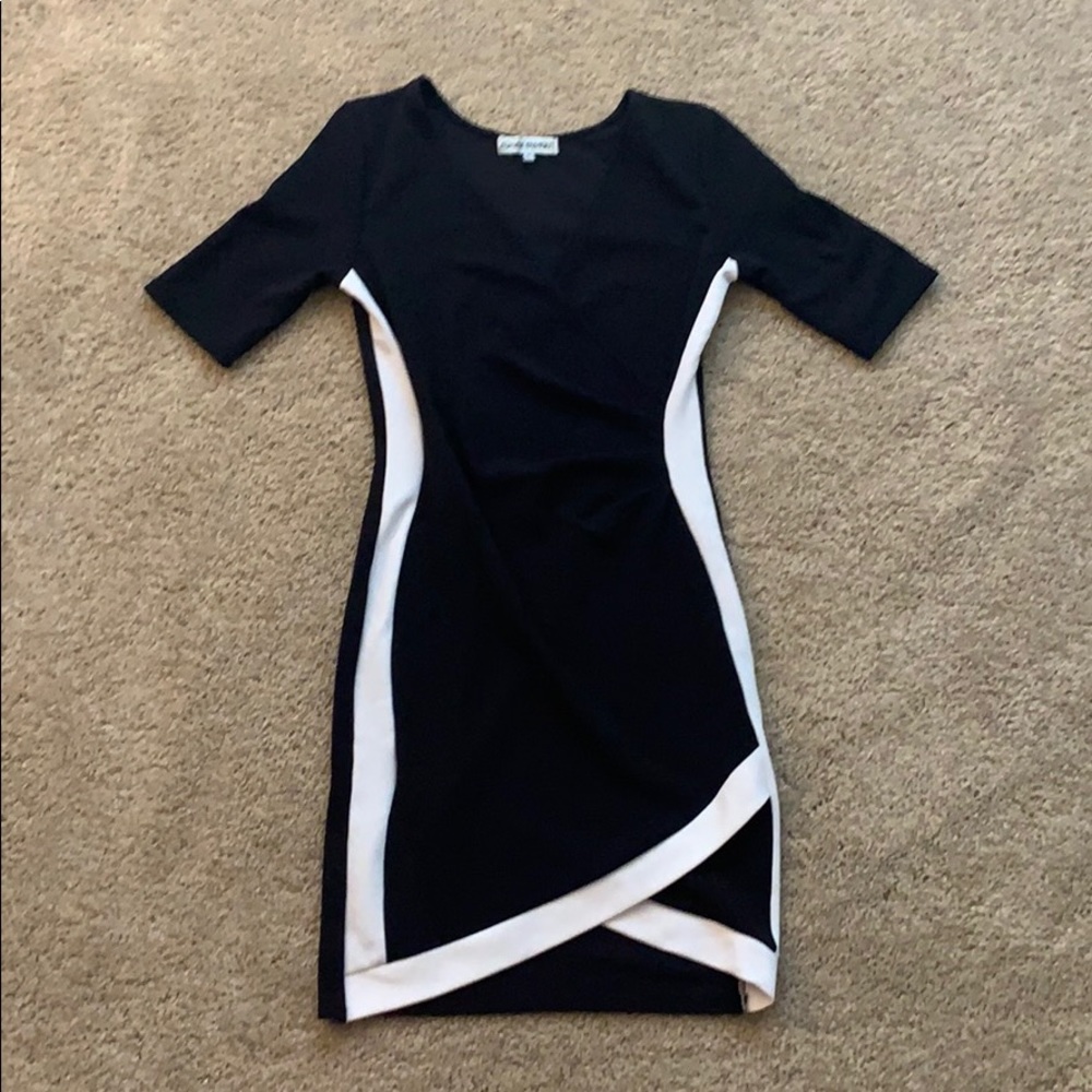 Black and White Bodycon Wrap dress Size M